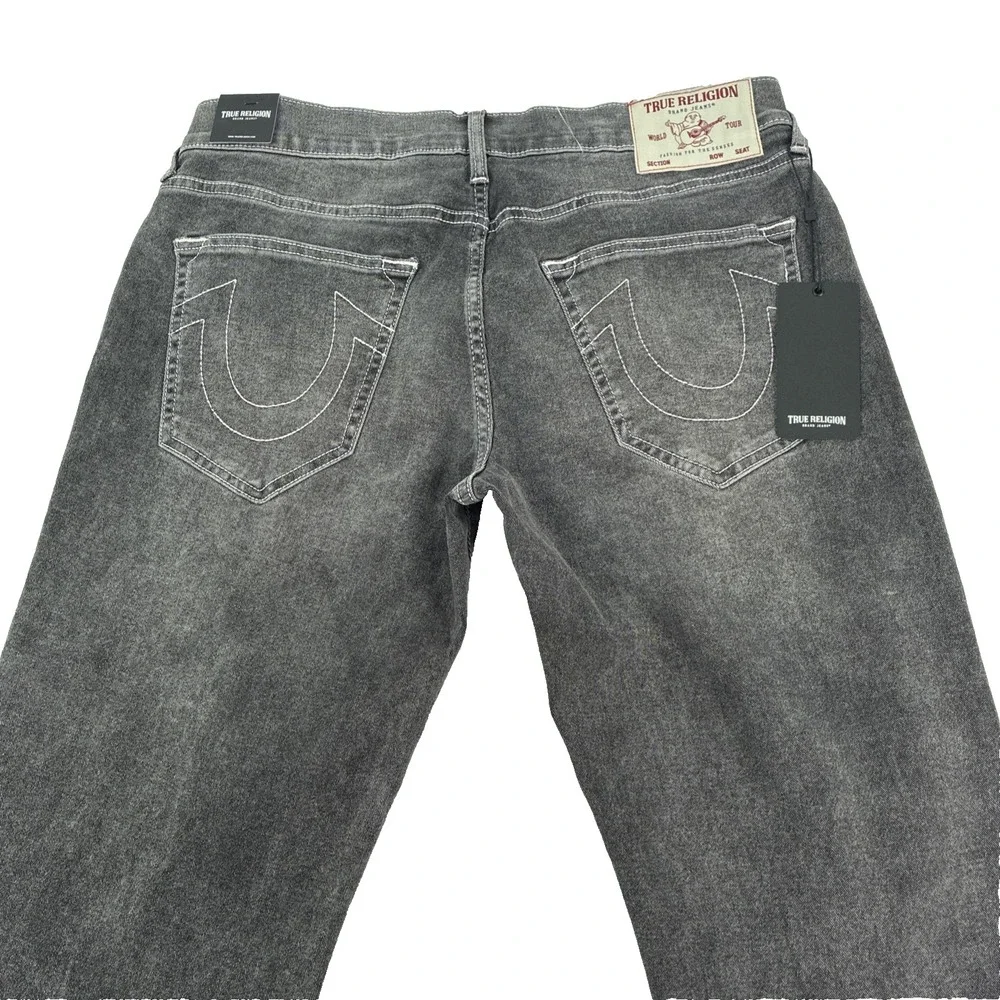 New Mens True Religion Ricky SN NF Relaxed Straight Gray Jeans 34x34 NWT (Read)